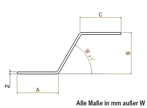 Z Stahlprofil verzinkt 2 mm dick