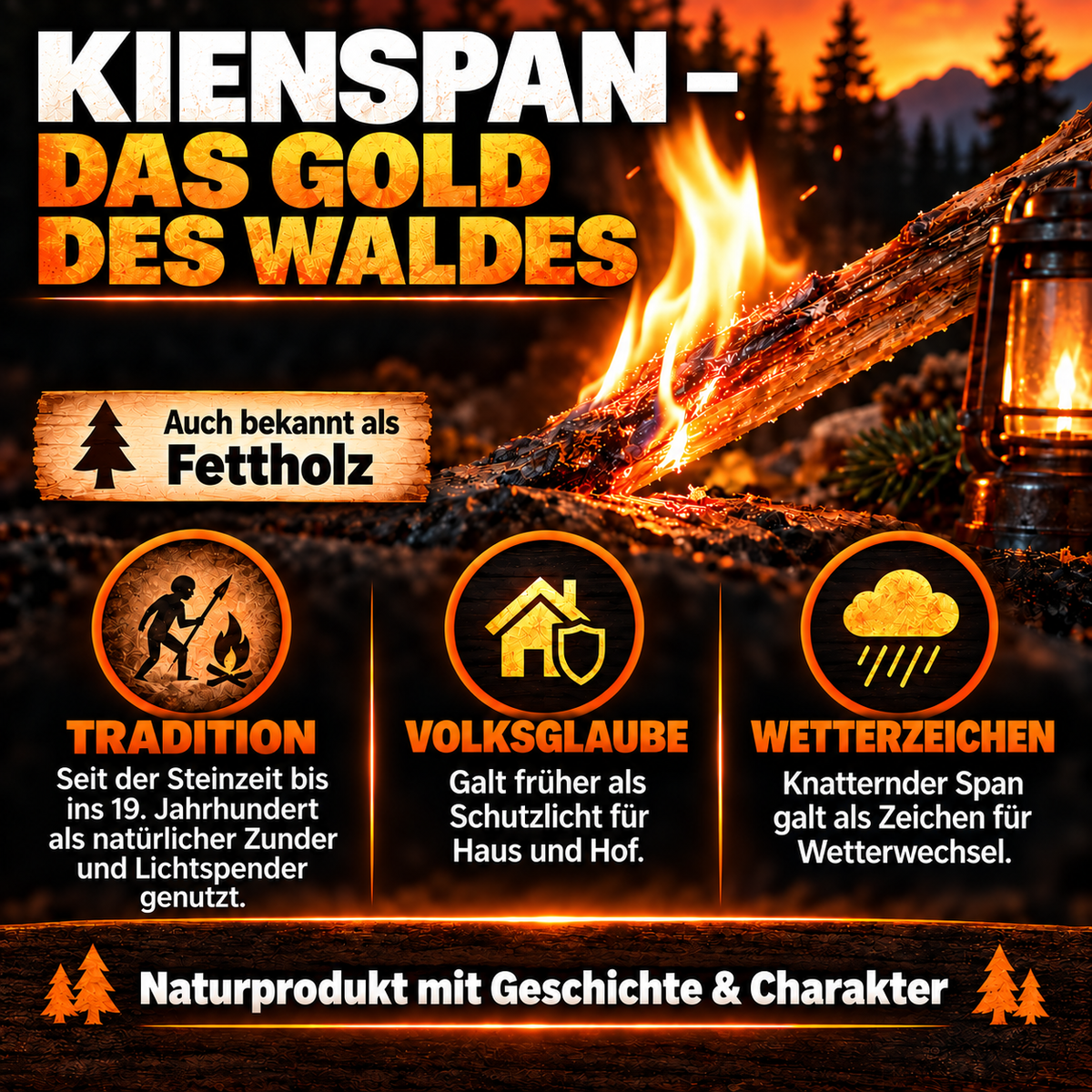 FEUERKAISER Verpackung mit Kienspan Kamin- und Grillanzündern