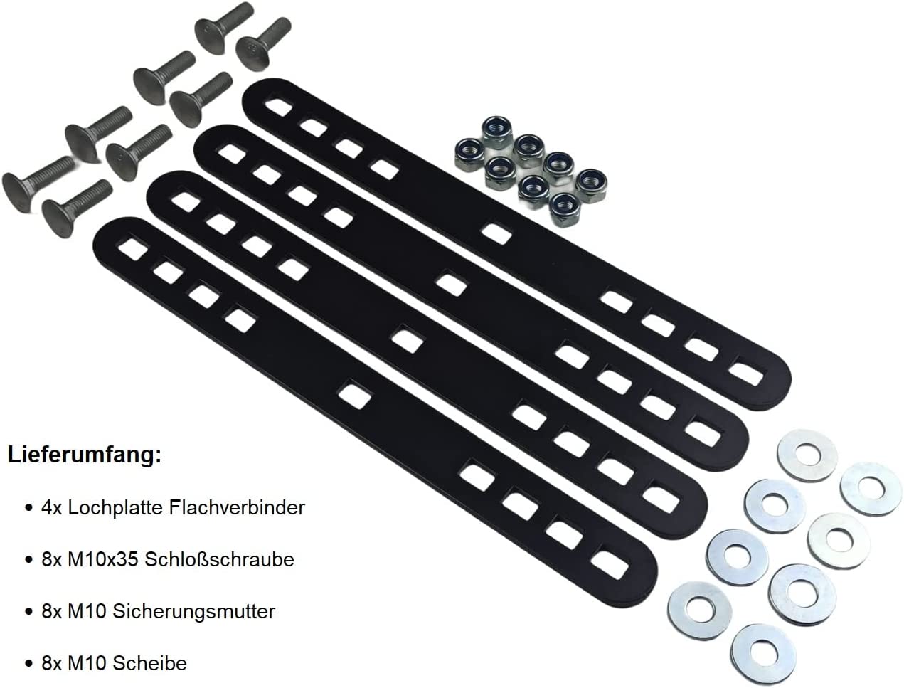 4 mm Dicke Stahl Flachverbinder Lochplatte Holzverbinder, Metallverbinder in schwarz