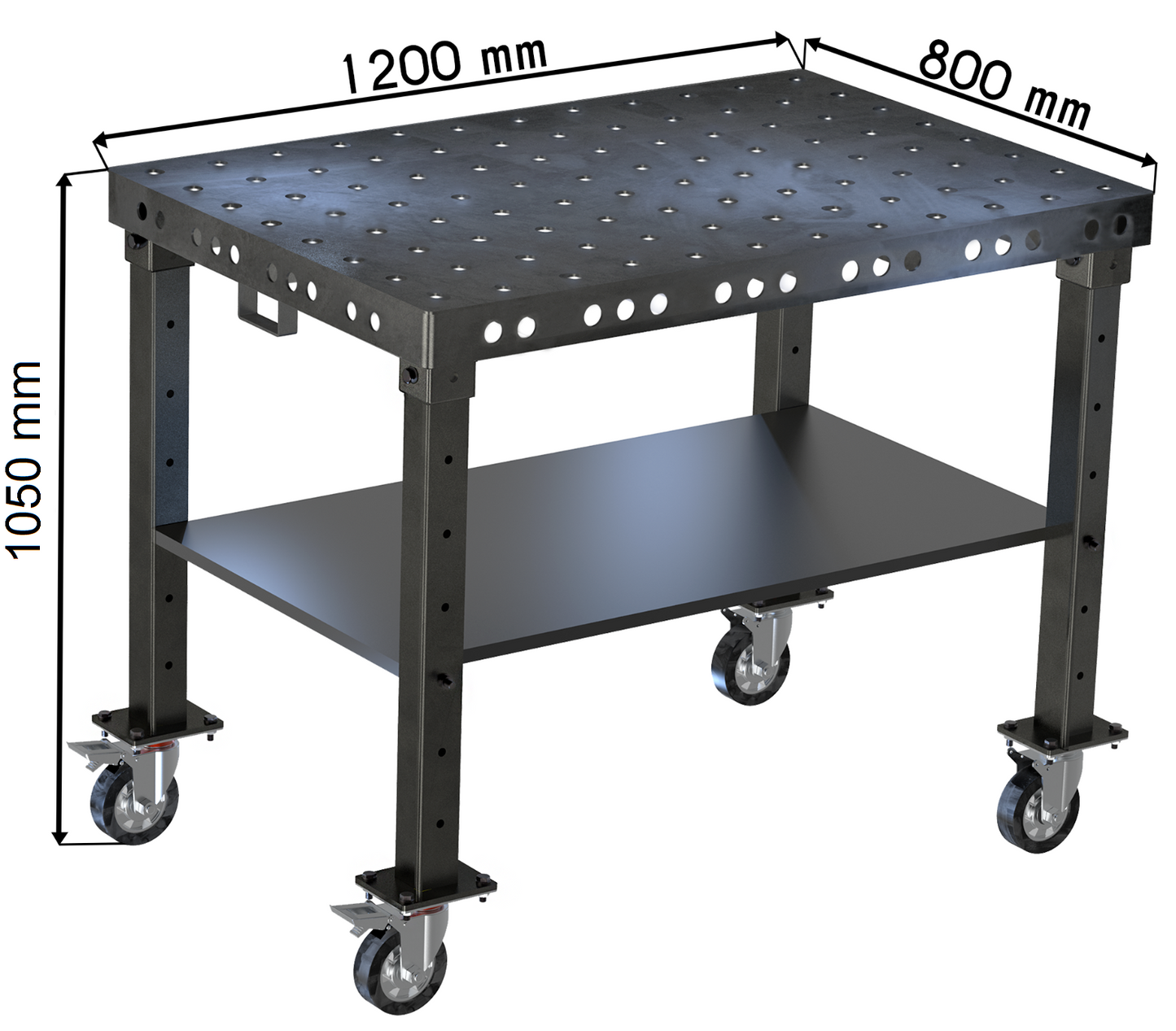 voll gehärtet 40 HRC Schweißtisch Lochtisch fahrbar 1200x800x1050mm