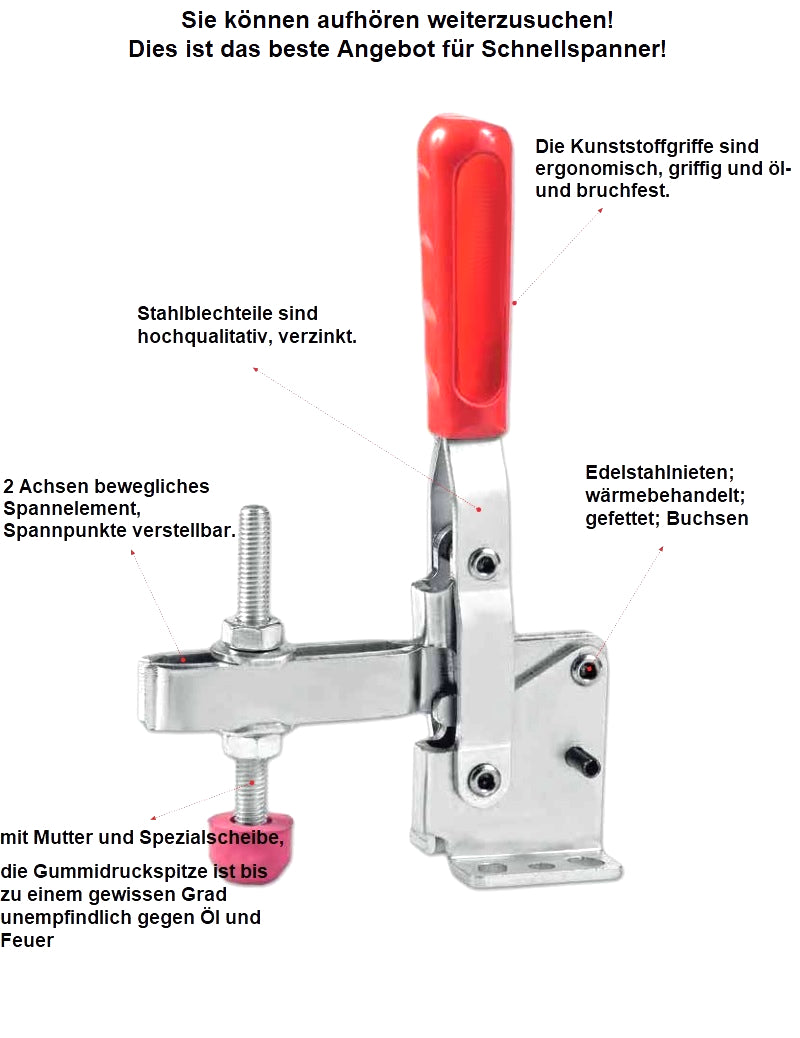 Schubstangenspanne Verschlussspanner Kniehebelspanner Schnellspanner