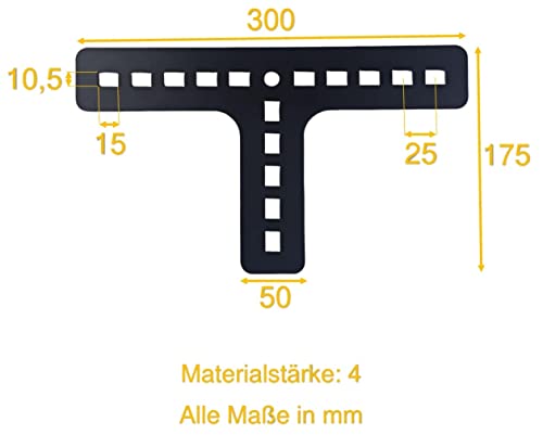 4 mm dicke Stahl Lochplatte in schwarz