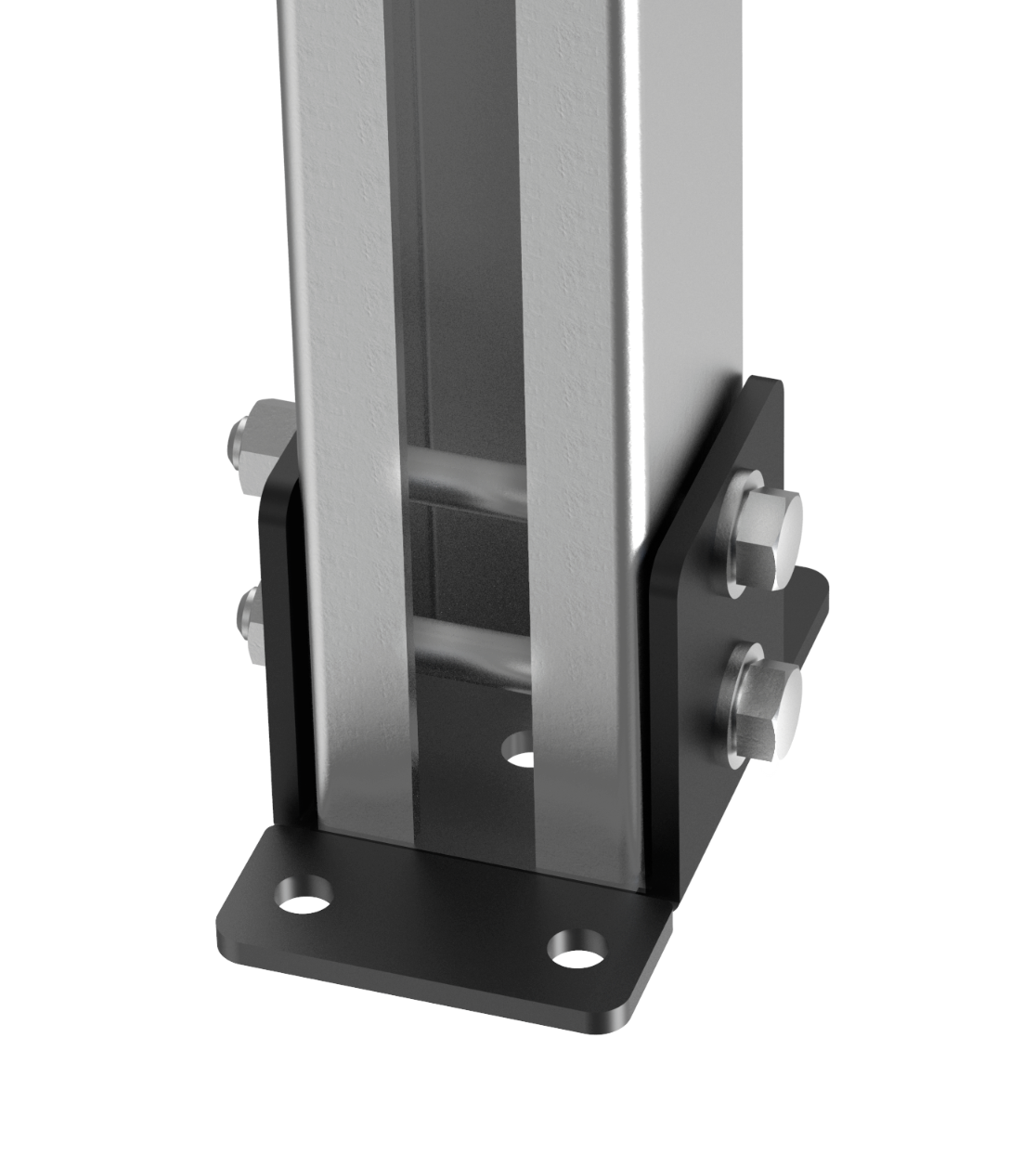 50x50x3mm Balkonsäule C-Profil Zaunpfosten Geländerpfosten verzinkt 500-1200mm