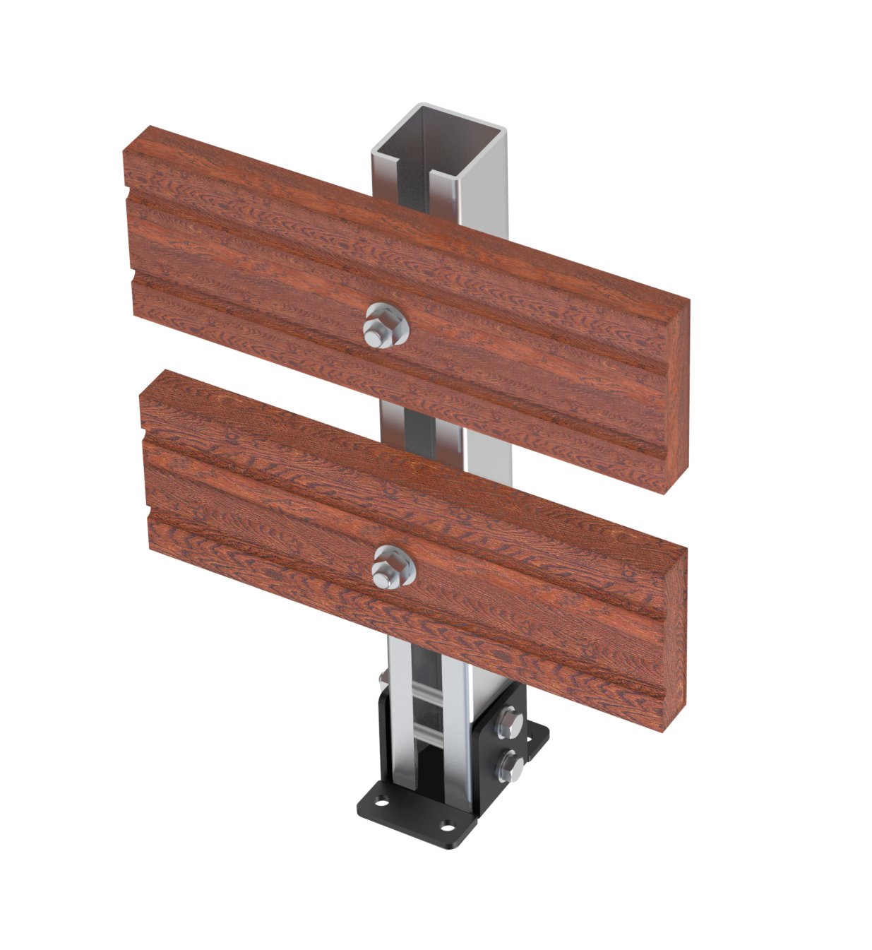 40x40x3mm Balkonsäule C-Profil Zaunsäule Zaunpfosten Geländerpfosten 1500-2000mm