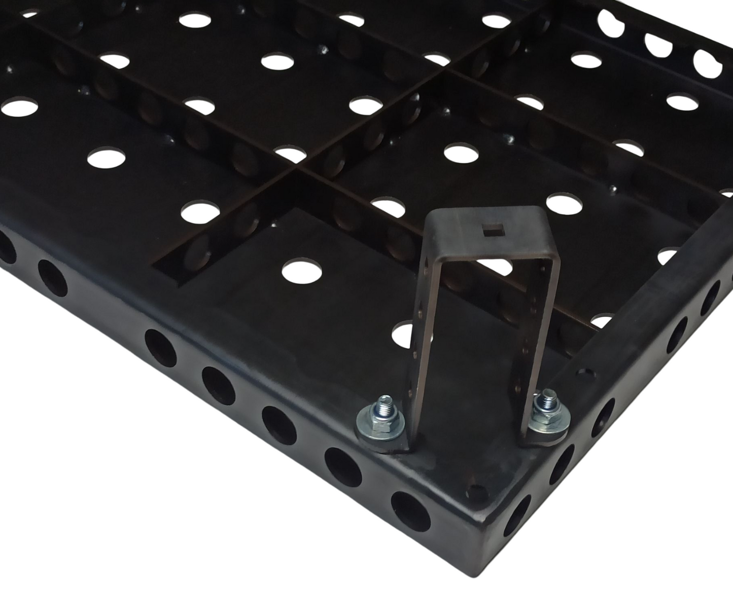 Table de soudage perforée de 4 mm d'épaisseur 890x575x200 mm, table brunie, capacité de charge de 400 kg