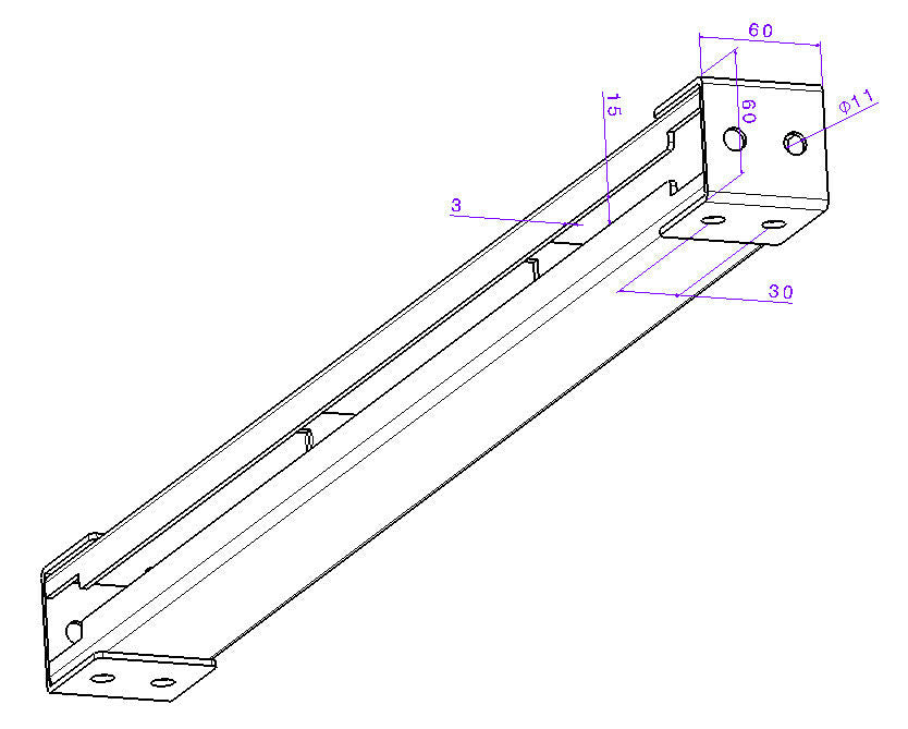 Rail en acier profilé en C de 3 mm d'épaisseur adapté aux colonnes de balcon et aux mâts de voile d'ombrage