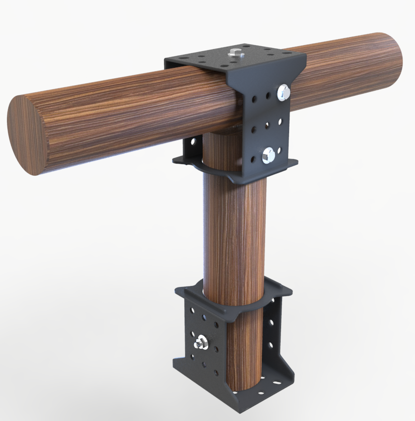 Supports de poteaux en bois rond robuste de 4 mm, connecteurs de balançoire, sabots de poutre, supports de poteaux