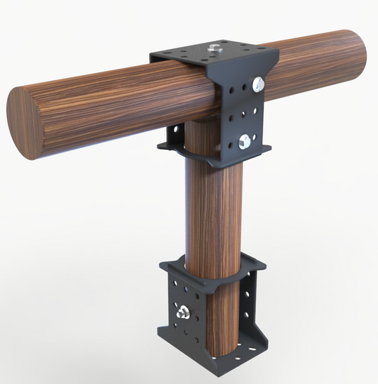 Supports de poteaux en bois rond robuste de 4 mm, connecteurs de balançoire, sabots de poutre, supports de poteaux