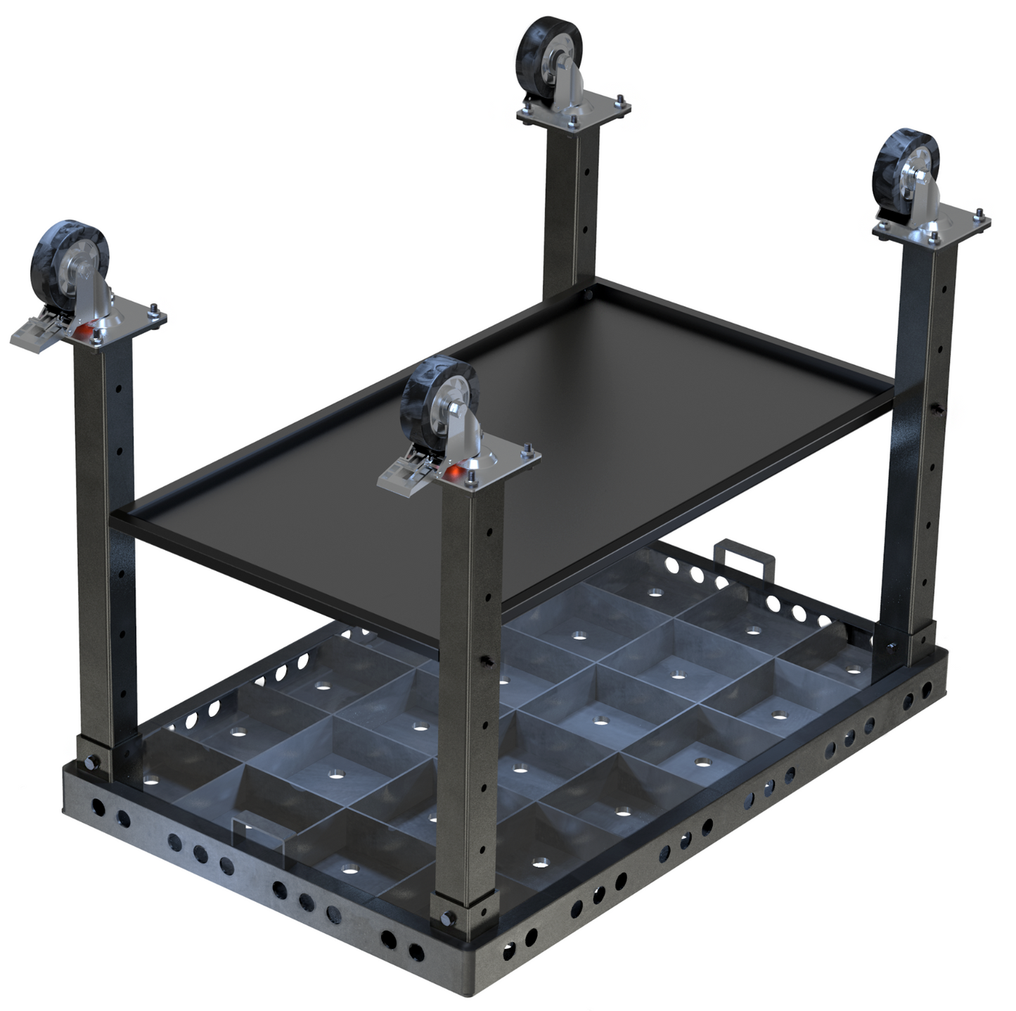 table de soudage entièrement trempée 40 HRC table perforée mobile 1200x800x1050mm