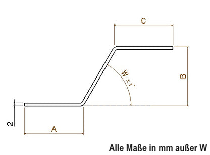 Z Stahlprofil verzinkt 2 mm dick