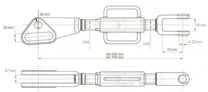 Traktor Unterlenker Hubstrebe