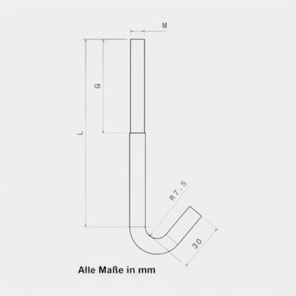 Gewindehaken Zeichnung