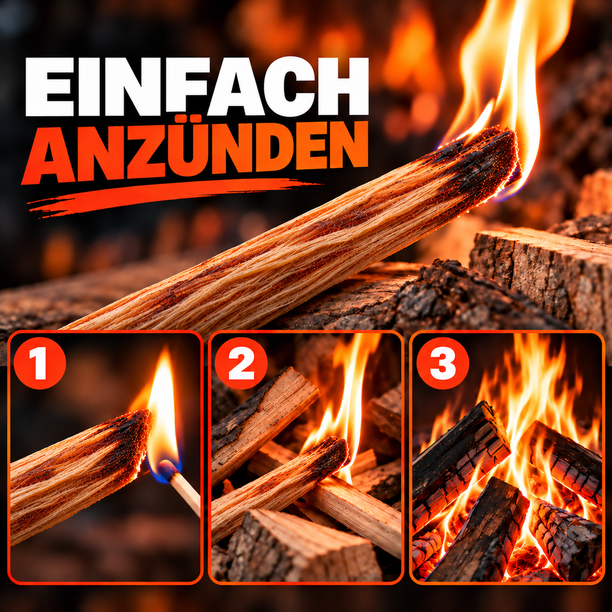4,5 kg FEUERKAISER Kienspan mit ca. 350 Naturholz Anzündern