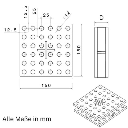 Stahl Loch Ankerplatte mit Rasterbohrung