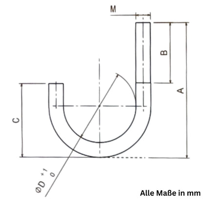 2x vis à étrier en J, filetage, crochet d'ancrage, boulon rond M10 12 16, acier galvanisé