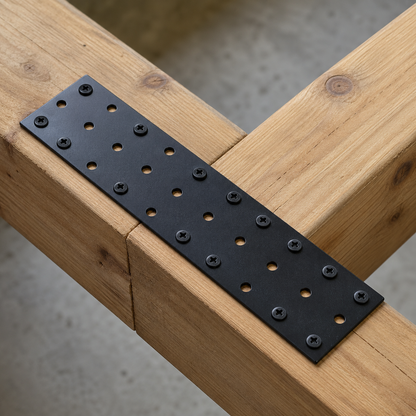1x 3 mm Lochplatte Stahl schwarz Ø 11,5 mm – Flachverbinder