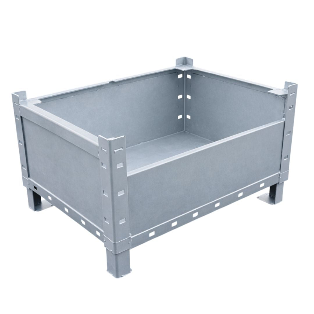 Industrie Stahlbox 800x600x500 mm | 2000 kg | 5-fach stapelbar | feuerverzinkt