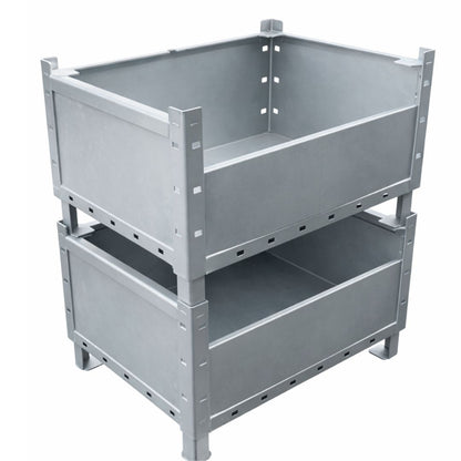 Industrie Stahlbox 800x600x500 mm | 2000 kg | 5-fach stapelbar | feuerverzinkt