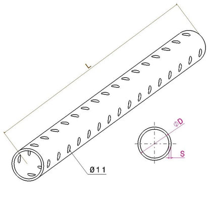 Stahlrundrohr mit Bohrung, Montageprofil feuerverzinkt