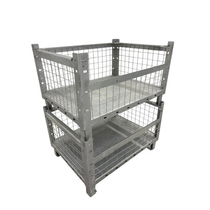 Gitterbox Sichtbox 800x600x500 mm | 650 kg Traglast | stapelbar 5-fach | verzinkt