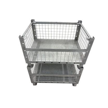 Gitterbox Sichtbox 800x600x500 mm | 650 kg Traglast | stapelbar 5-fach | verzinkt