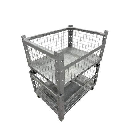 Gitterbox Sichtbox 800x600x500 mm | 650 kg Traglast | stapelbar 5-fach | verzinkt