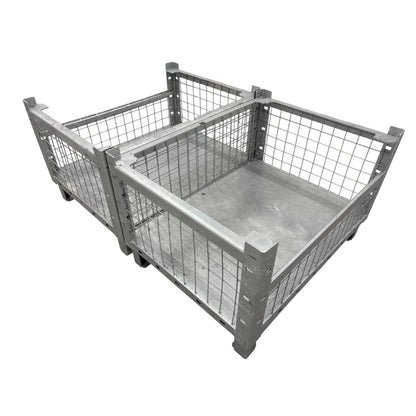 Gitterbox Sichtbox 800x600x500 mm | 650 kg Traglast | stapelbar 5-fach | verzinkt