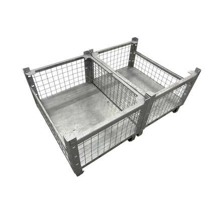 Gitterbox Sichtbox 800x600x500 mm | 650 kg Traglast | stapelbar 5-fach | verzinkt