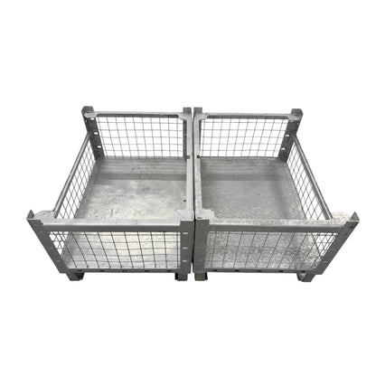 Gitterbox Sichtbox 800x600x500 mm | 650 kg Traglast | stapelbar 5-fach | verzinkt