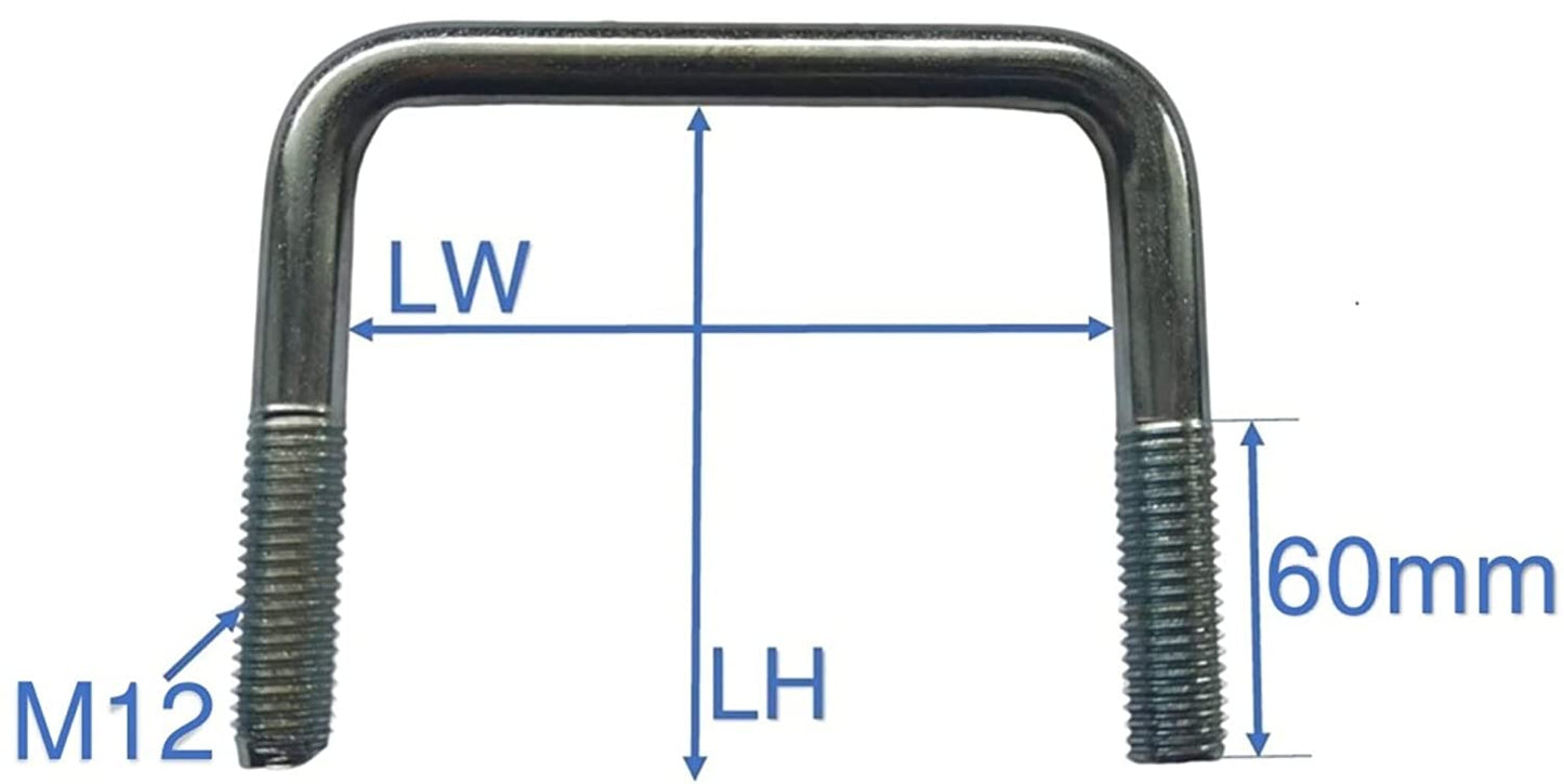 M12 U Bügelschraube Stahl verzinkt LW122 bis 202 mm