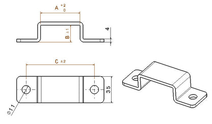 4 mm Dicke Quadratrohrschelle