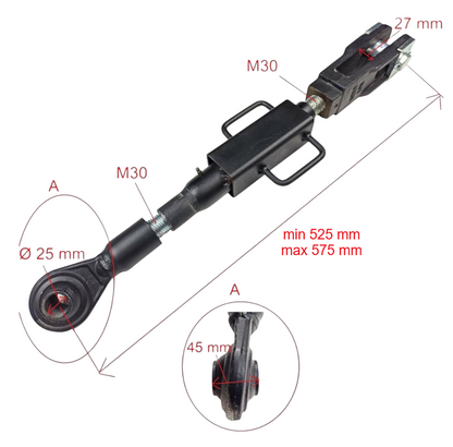 Traktor Unterlenker Hubstrebe Länge: 525-575 mm