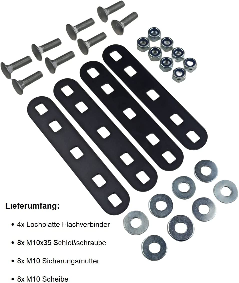 4 mm Dicke Stahl Flachverbinder Lochplatte Holzverbinder, Metallverbinder in schwarz