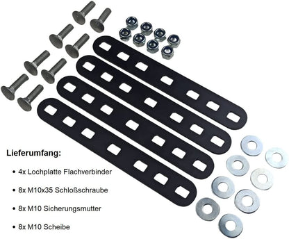 4 mm Dicke Stahl Flachverbinder Lochplatte Holzverbinder, Metallverbinder in schwarz