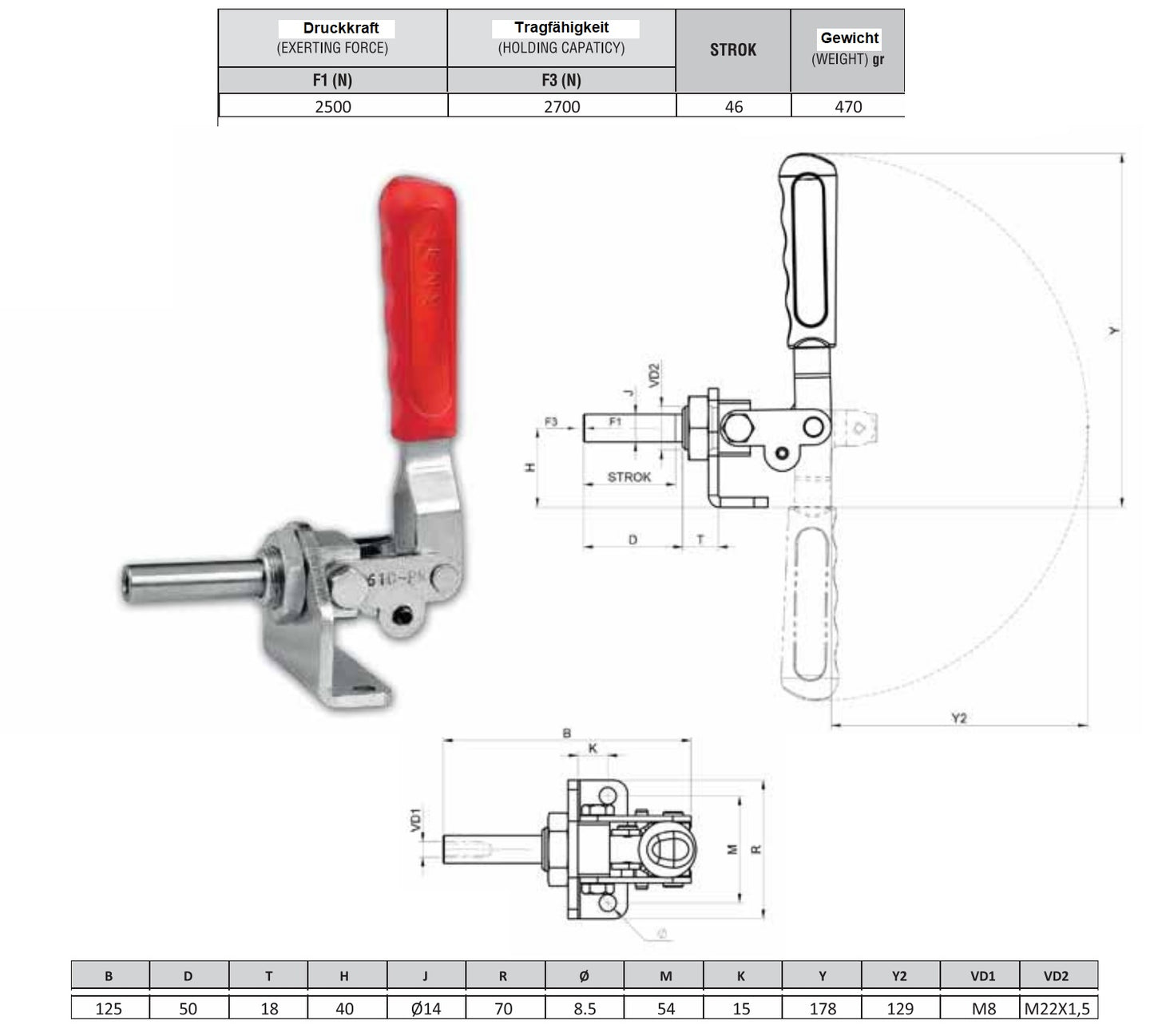 Schubstangenspanne Verschlussspanner Kniehebelspanner Schnellspanner