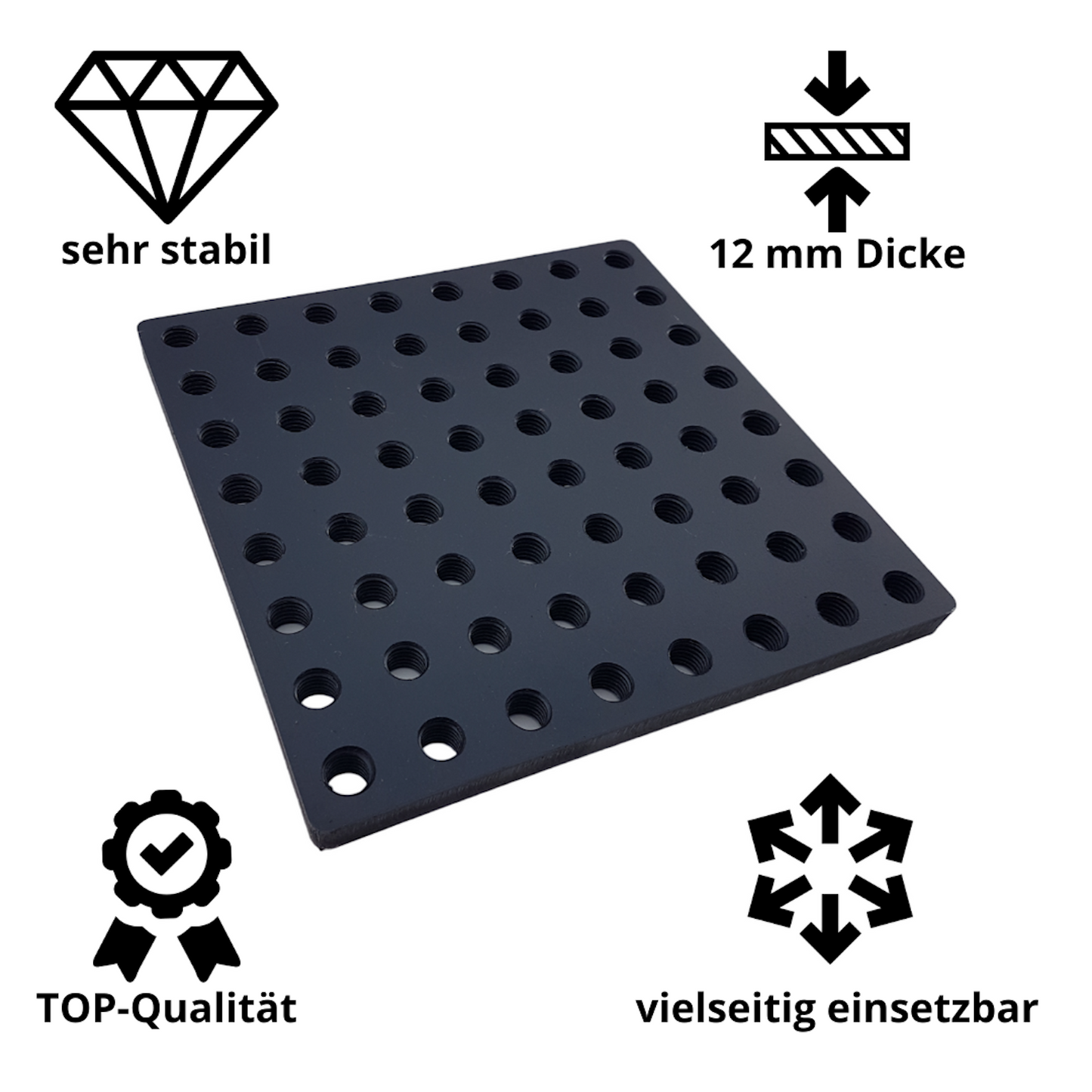 12 mm dicke M12 Gewindeplatte