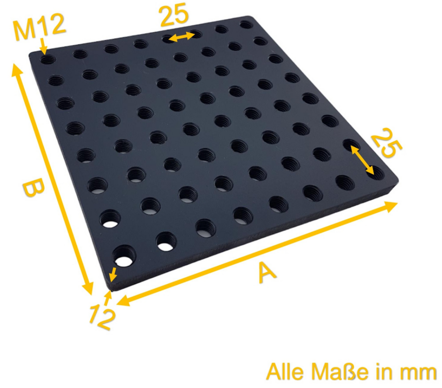 12 mm dicke M12 Gewindeplatte