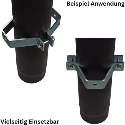5 mm Dicke Rohrschelle, Rohrhalter, Doppelschelle, Mastschelle Stahl verzinkt