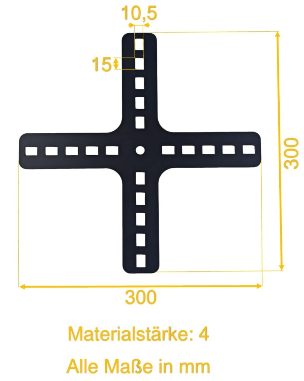 4 mm dicke Stahl Lochplatte in schwarz