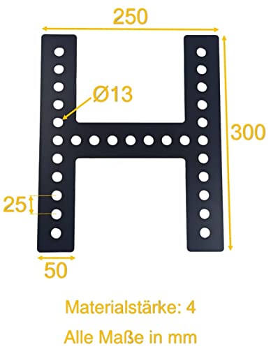 4 mm dicke Stahl Lochplatte in schwarz