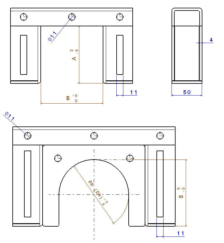 Schwerlastschelle Quadratrohrschelle