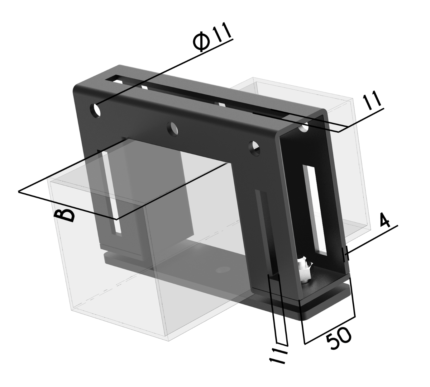 Schwerlastschelle Quadratrohrschelle