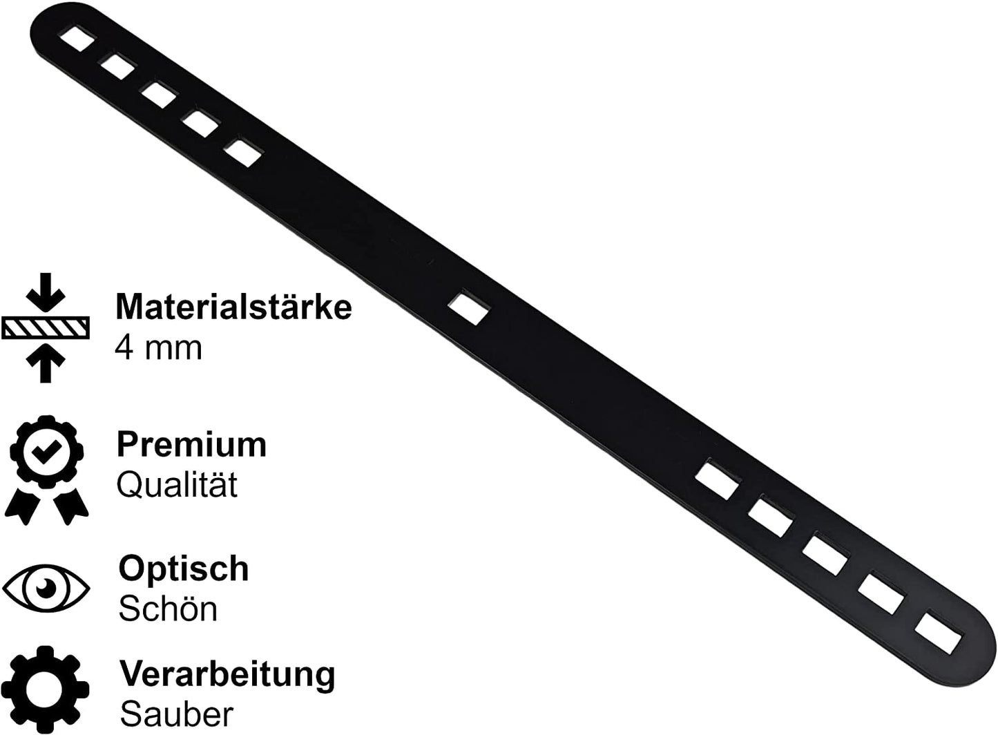 4 mm Dicke Stahl Flachverbinder Lochplatte Holzverbinder, Metallverbinder in schwarz